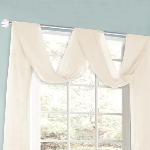 Miniatura 2 de HUTO Cenefas de cortina de gasa transparente beige para habitación de niñas, bufandas de gasa suave para bodas, fiestas, toldo, cama, 216 extra