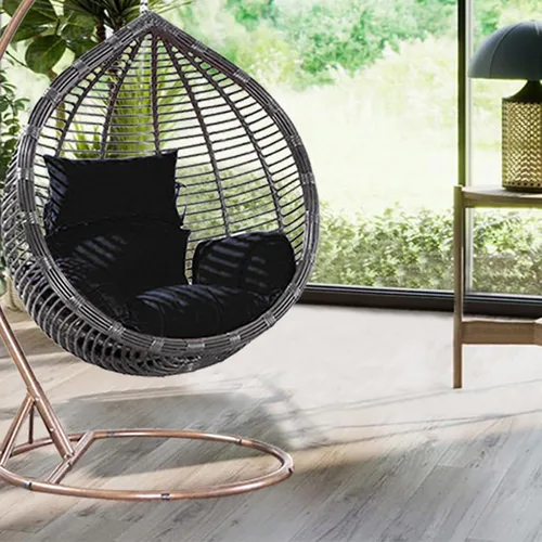 Miniatura 7 de ZTGL Cojines para silla de huevo, cojín para silla de huevo, cojín grueso para interiores y exteriores, para patio, jardín, rojo vino