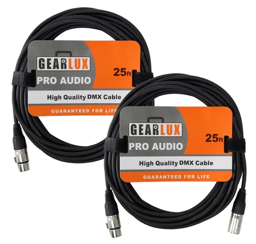 Miniatura 17 de Gearlux Cable DMX, 3 pines, macho a hembra, 3.2 pies - paquete de 10