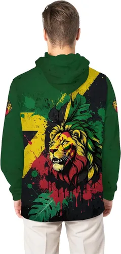 Miniatura 4 de BJU Sudadera con capucha de la bandera nacional con cordón y estampado 3D de manga larga, unisex