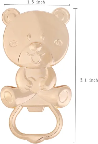 Miniatura 2 de Paquete de 15 abridores de botellas de oso para recuerdos de baby shower, abridor de cerveza de metal para invitados, recuerdos de fiesta, Blanco
