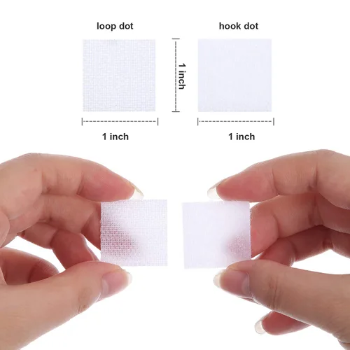 Miniatura 3 de WILLBOND 400 unidades (200 pares) puntos autoadhesivos de 1 pulgada de puntos cuadrados adhesivos impermeables de nailon para oficina, escuela