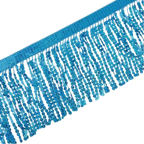 Miniatura 12 de Lauthen.S Borde de flecos de lentejuelas de 9.8 yardas, borlas de lentejuelas de 6 pulgadas para manualidades, vestido latino, adorno de ropa