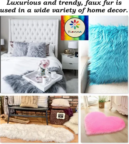 Miniatura 6 de Bianna Creations Cuadrados de tela de piel lanuda sintética, ultra suave de lujo para manualidades, costura, accesorios, disfraces y decoración