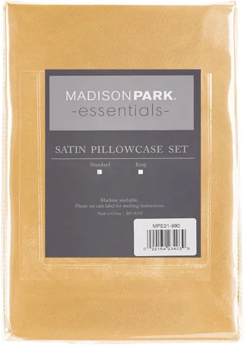Miniatura 200 de Madison Park Essentials - Juego de sábanas de satén de lujo y sedoso con brillo natural, bolsillo elástico de 14 pulgadas para colchones de hasta 16