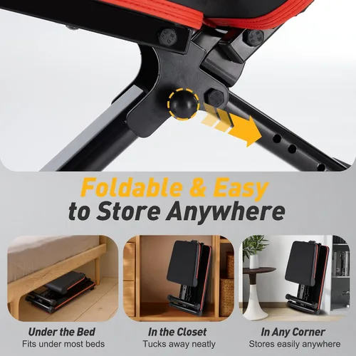Miniatura 4 de Banco de pesas ajustable para gimnasio en casa, equipo de entrenamiento plegable para entrenamiento de fuerza de cuerpo completo, banco