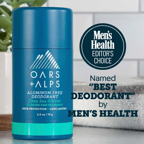 Miniatura 3 de Oars + Alps Desodorante sin aluminio para hombres Protección contra olores de larga duración, transparente y libre de residuos blancos