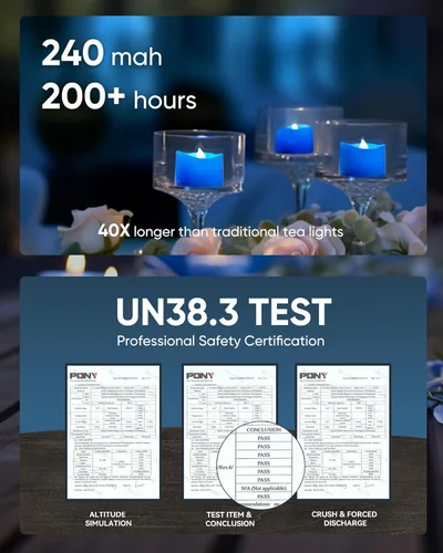 Miniatura 5 de Homemory - Velas de té LED color azul, funcionan con pilas, más de 200 horas de duración, velas sin llama parpadeantes falsas eléctricas con LED