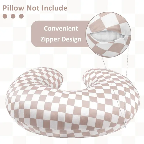 Miniatura 3 de DILIMI Paquete de 2 fundas de almohada de lactancia, funda elástica extraíble para almohadas de lactancia, funda ultra suave y cómoda para bebés