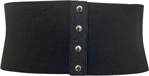 Miniatura 2 de eVogues - Cinturón elástico ancho para mujer, estilo corsé, color negro