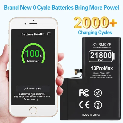 Miniatura 4 de XYIRMCYF Batería de Super Capacidad de 21800mAh Compatible con iPhone 13 Pro Max, Batería de Repuesto Li-Polímero de 0 Ciclos para iPhone 13 Pro
