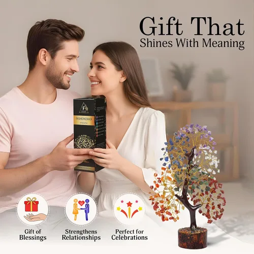 Miniatura 4 de FASHIONZAADI Árbol de la vida de 7 chakras, cristales y piedras curativas, regalos de cumpleaños para mujeres, árbol de cristal para energía