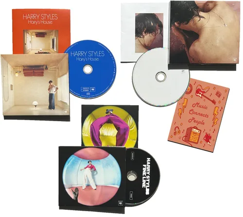 Colección completa de álbum de debut homónimo, línea fina, álbum de Harry's House + incluye tarjeta de arte adicional