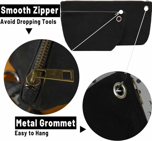 Miniatura 4 de Bolsa de almacenamiento de herramientas multiusos, bolsa de lona encerada de 16 onzas para hombres y mujeres, bolsas organizadoras de herramientas