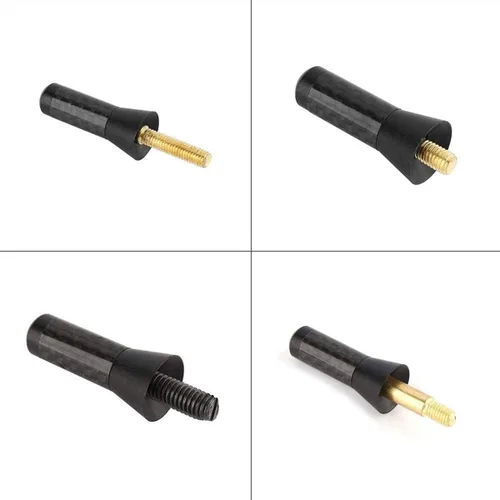 Miniatura 4 de Antena corta para coche, Antena aérea universal rechoncha de 3.5cm, Antena mini de coche de fibra de carbono con rosca de aleación de aluminio