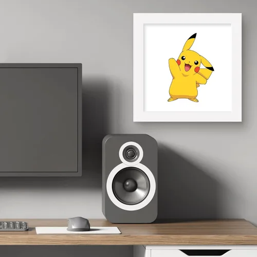 Miniatura 6 de Trends International Gallery Pops Pokemon - Pikachu Waving Pose - Arte de pared, versión enmarcada blanca, 12 x 12 pulgadas Versión enmarcada