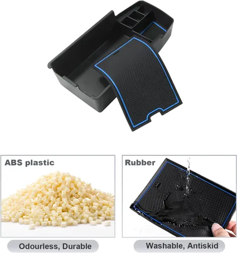 Miniatura 6 de SKTU para 2022 2023 Chevrolet Bolt EUV EV Organizador de consola central inserto de ABS negro, bandeja de materiales, reposabrazos, caja de 2022