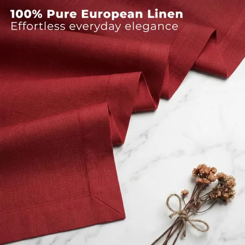 Miniatura 3 de Classic Linen™ by D'Moksha - Camino de mesa rojo de 36 pulgadas, 100% lino puro, camino de mesa auxiliar, 14 x 36 pulgadas para tocadores, verano