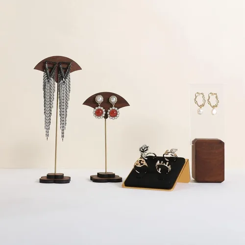 Miniatura 6 de GemeShou Soporte de anillo de joyería negro para mujeres, exhibición de anillo minorista, organizador de almacenamiento de anillo de terciopelo