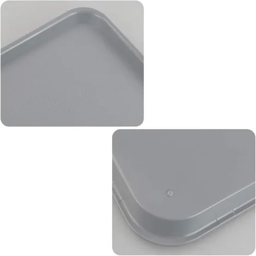 Miniatura 6 de Gloreen Juego de 4 bandejas rectangulares de comida rápida, bandejas de café estándar para cafetería, color gris
