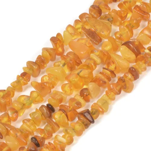 Miniatura 18 de Chips Amber Natural Gemstone Freedom Chips Cuentas sueltas de 0.433-0.472 in para hacer joyas, manualidades, 16 pulgadas Cuarzo Rutilado Dorado