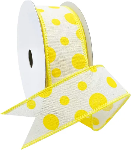 Miniatura 11 de Morex Ribbon Cinta de lino con alambre de puntos de burbujas, 1.5 pulgadas por 10 yardas, verde manzana, 7578.40/10-550