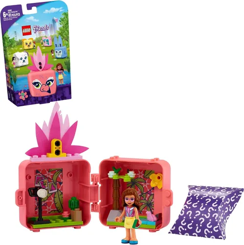 LEGO Friends Olivia's Flamingo Cube 41662 Kit de construcción; incluye juguete de flamenco y mini muñeca; juego portátil es un gran regalo creativo,