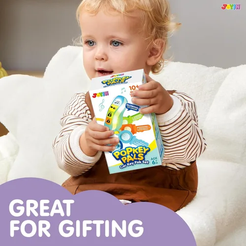 Miniatura 6 de JOYIN Mordedor de llaves de coche para bebés, juguete sensorial de aprendizaje para niños pequeños con música y luces, juguetes musicales para Azul