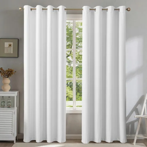 Miniatura 15 de Cortinas de lino libres de PFAS en negro de 63 pulgadas de largo, juego de 2 paneles, 100% cortinas opacas largas para dormitorio, sala de estar