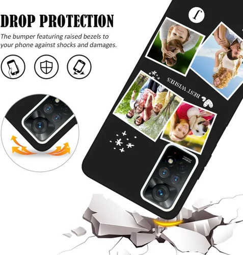 Miniatura 5 de Funda personalizada para Xiaomi Redmi Note 11 Pro 5G Collage de Fotos - Nombre Personalizar Texto Fecha Imagen Iniciales Códigos Note11 Pro 5 G