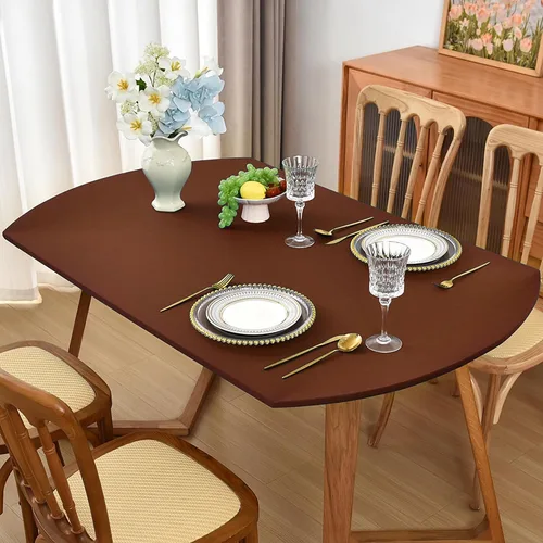 Miniatura 7 de Mantel redondo de elastano ajustable de 48 pulgadas, mantel plegable elástico de picnic, mantel elástico para mesa de patio, manteles lavables