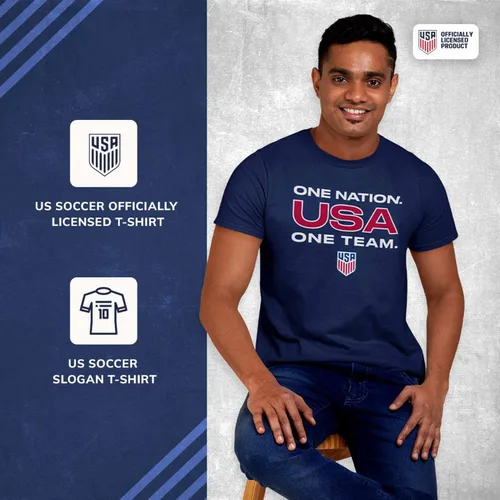 Miniatura 2 de The Victory Camiseta de manga corta unisex con licencia oficial de la Selección Nacional de Fútbol de los Estados Unidos para Adultos One Nation One