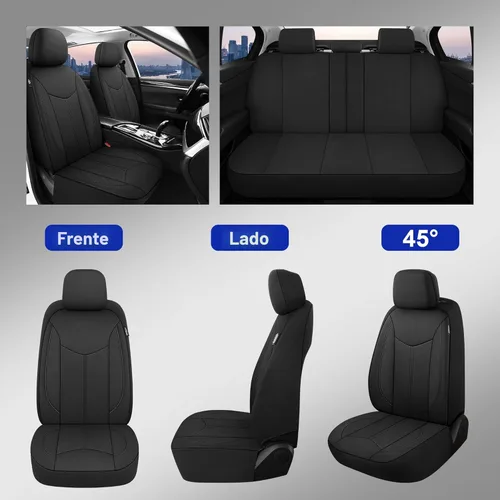 Miniatura 5 de CAROMOP Funda impermeable para asiento de automóvil asientos completos, fundas de asiento de neopreno para automóviles, fundas interiores de Negro
