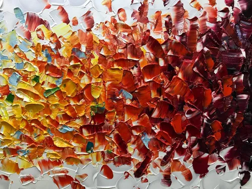 Miniatura 3 de AMEI Arte, 24 x 48 pulgadas, pintado a mano sobre lienzo, fondo blanco colorido, pinturas al óleo abstractas, arte de pared multicolor, madera