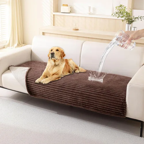 Miniatura 13 de HAOMAIJIA Funda de sofá impermeable lavable para perros, funda mullida para sofá de mascotas, funda gruesa y suave antideslizante para sofá de 3