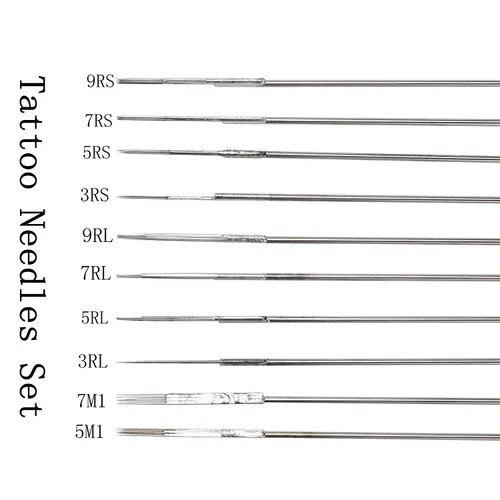 Miniatura 3 de DOWEI - Juego de agujas de tatuaje, 100 agujas desechables para tatuaje, tamaño redondo Liner 3RL 5RL 7RL 9RL Round Shader 3RS 5RS 7RS 9RS, 5M1 7M1