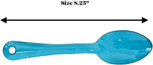 Miniatura 2 de Cuchara Esmalte Azul Turquesa - Cuchara Turqueza Azul de Peltre Chica - 8 1/4" - Paquete de 12