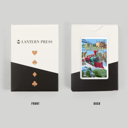 Miniatura 8 de Lantern Press Chattanooga, Tennessee, escenas de montaje (52 cartas de juego, baraja de cartas de tamaño póquer con comodines)