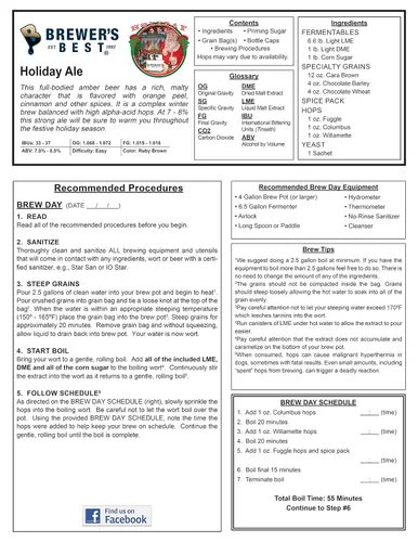 Miniatura 3 de Brewer's Best Kit de ingredientes de cerveza-Holiday Ale