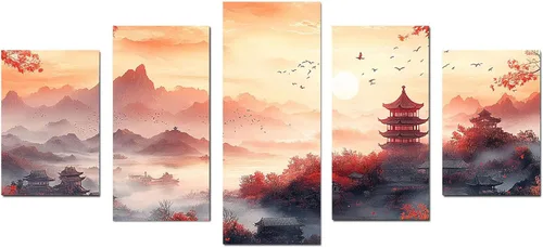 EQOBKYE Scenery Picture Print Artwork Decoration, Vintage Canvas Wall Art Prints Nature Landscape Botanical Painting Poster Decor -