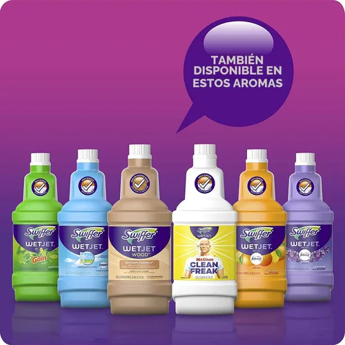 Miniatura 7 de Swiffer Wetjet - Recambios de solución de limpieza y limpieza para suelos de madera dura, producto de limpieza multiusos, aroma fresco de ventana
