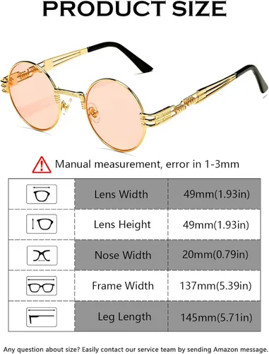 Miniatura 5 de DeBuff Gafas de sol retro redondas steampunk hippie