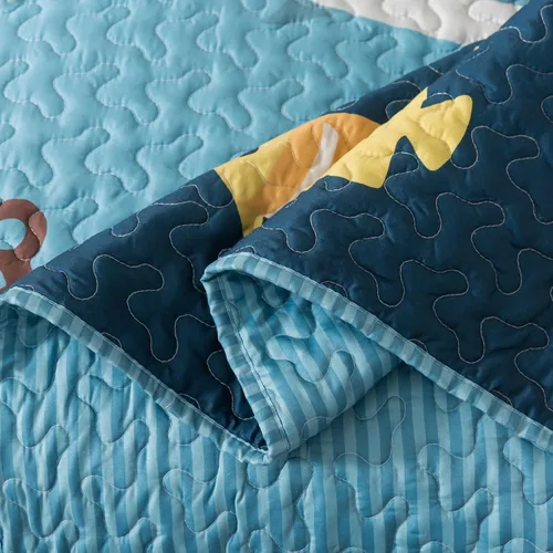 Miniatura 5 de Soul & Lane Juego de Edredón Oceánico – Queen y 2 Fundas, Ropa de Cama Acolchada Ligera del Mar para Niños, Edredón Náutico Costero con Diseño