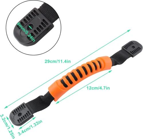 Miniatura 3 de Jiozermi Asas de transporte para kayak: reemplazo de montaje lateral con hebilla de plástico para remo, tándem, canoa y kayaks de por vida Naranja