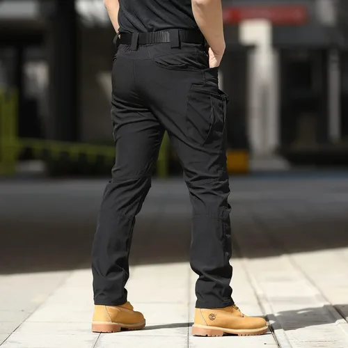 Miniatura 3 de Pantalones tácticos para hombre, resistentes al agua, Flex Ripstop Cargo Pantalones ligeros de senderismo con múltiples bolsillos (sin cinturón)
