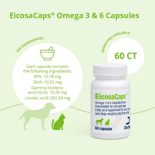 Miniatura 3 de EicosaCaps Omega 3 y 6 para perros y gatos de menos de 40 libras, 60 cápsulas