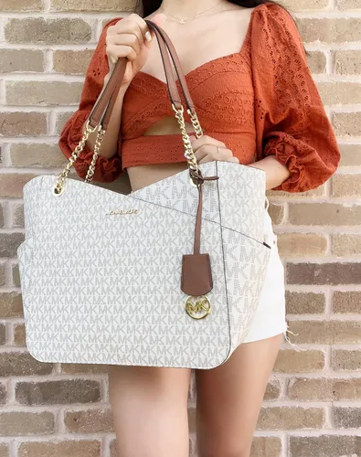 Miniatura 5 de Michael Kors JST - Bolso de hombro con cadena grande JST Continental firma marrón