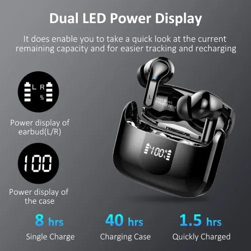 Miniatura 4 de Auriculares inalámbricos, auriculares Bluetooth 5.3 2025 NUEVOS auriculares estéreo de 40H Bass Auriculares intrauditivos ENC Auriculares