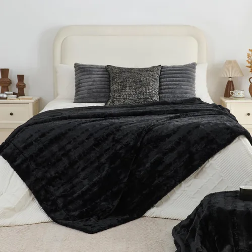 Miniatura 33 de Krifey Manta de piel sintética, manta suave, esponjosa y acogedora para sofá, manta de visón de lujo, manta cálida tipo throw para cama, regalos