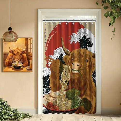 Miniatura 32 de Cortina de ducha estrecha con diseño de gato negro y animé japonés para casa rodante, juegos de decoración de baño, tela impermeable con ganchos, 36